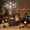Christmas Snow Globes, Musical Snow Globe Lantern with Snowflake Projection, Vintage Train Snow Globe with Snowman LED Water Swirling Glitter with 6H Timer for Home Decoration, Black Gold